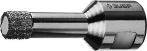 ЗУБР АВК, d 12 мм,М14, 15 мм кромка), вакуумная алмазная коронка, Профессионал (29865-12-M14)