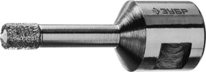 ЗУБР АВК, d 6 мм,М14, 15 мм кромка), вакуумная алмазная коронка, Профессионал (29865-06-M14)