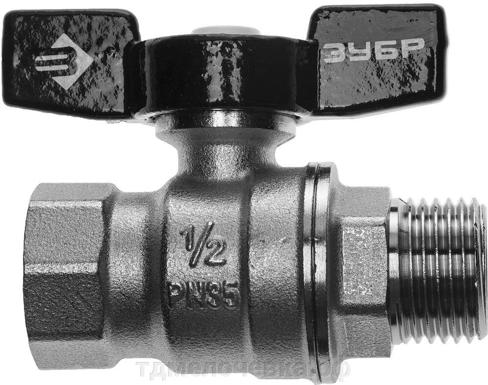 ЗУБР d 1/2″, ручка ″бабочка″, шаровой кран (4-51324-C-1/2) от компании ТД МЕЛОЧевка (товары для дома от метизов до картриджей) - фото 1