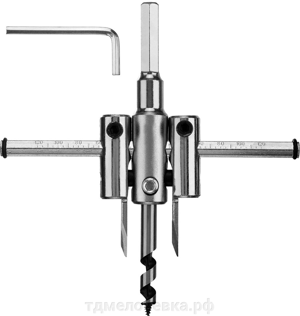 ЗУБР d 30-120 мм, глубина реза 30 мм, регулируемое сверло по дереву (29440-120) от компании ТД МЕЛОЧевка (товары для дома от метизов до картриджей) - фото 1