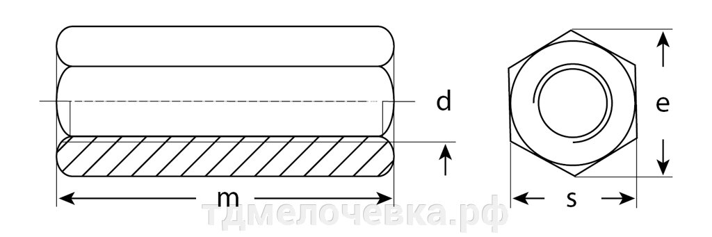 ЗУБР DIN 6334, M12, цинк, 5 кг, переходная гайка (303750-12) от компании ТД МЕЛОЧевка (товары для дома от метизов до картриджей) - фото 1