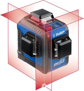 ЗУБР КРЕСТ 3D нивелир лазерный 3х360°20м/70м, точн. 0,3 мм/м