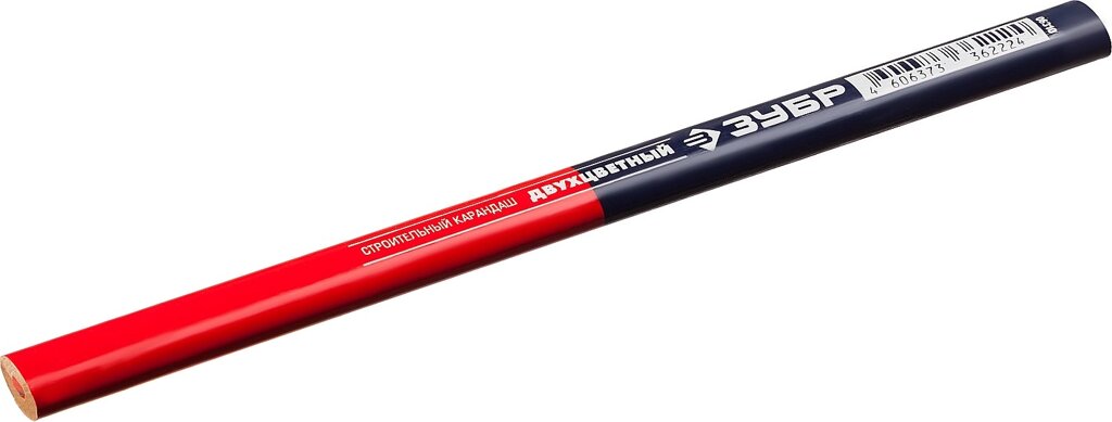 ЗУБР КС-2 HB, 180 мм, двухцветный строительный карандаш, Профессионал (06310) от компании ТД МЕЛОЧевка (товары для дома от метизов до картриджей) - фото 1