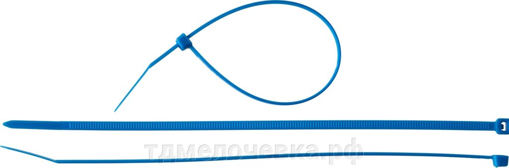 ЗУБР КС-С1, 3.6 x 200 мм, нейлон РА66, 100 шт, синие, кабельные стяжки, Профессионал (309070-36-200) от компании ТД МЕЛОЧевка (товары для дома от метизов до картриджей) - фото 1