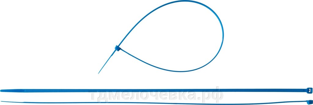 ЗУБР КС-С1, 4.8 x 400 мм, нейлон РА66, 100 шт, синие, кабельные стяжки, Профессионал (309070-48-400) от компании ТД МЕЛОЧевка (товары для дома от метизов до картриджей) - фото 1