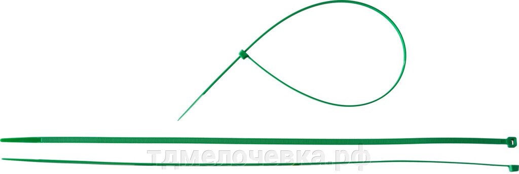 ЗУБР КС-З1, 4.8 x 400 мм, нейлон РА66, 100 шт, зеленые, кабельные стяжки, Профессионал (309060-48-400) от компании ТД МЕЛОЧевка (товары для дома от метизов до картриджей) - фото 1