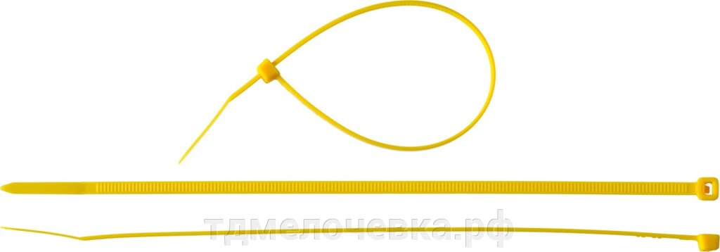 ЗУБР КС-Ж1, 3.6 x 200 мм, нейлон РА66, 100 шт, желтые, кабельные стяжки, Профессионал (309050-36-200) от компании ТД МЕЛОЧевка (товары для дома от метизов до картриджей) - фото 1