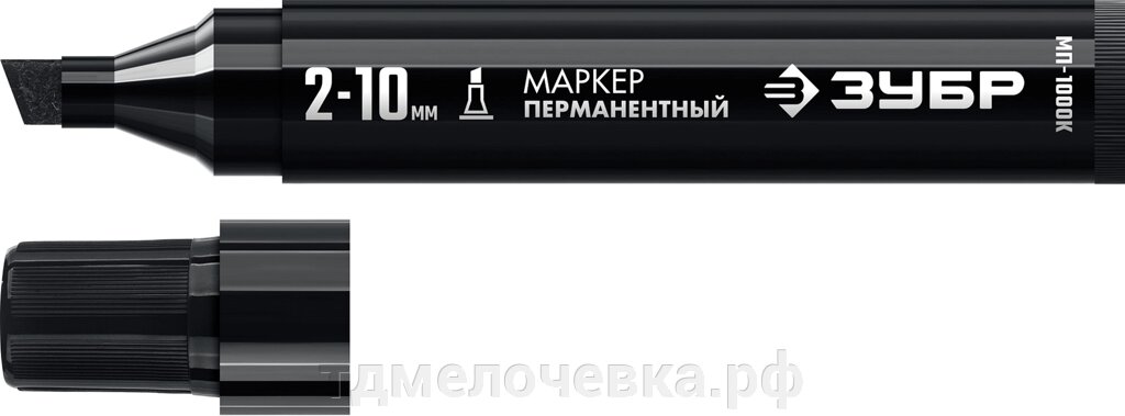 ЗУБР МП-1000К 2-10 мм, клиновидный, черный, Перманентный маркер, ПРОФЕССИОНАЛ (06333-2) от компании ТД МЕЛОЧевка (товары для дома от метизов до картриджей) - фото 1