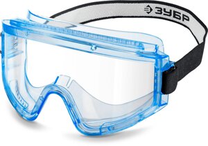 ЗУБР ПАНОРАМА Н, закрытого типа, стекло из ударопрочного поликарбоната, защитные очки с непрямой вентиляцией,