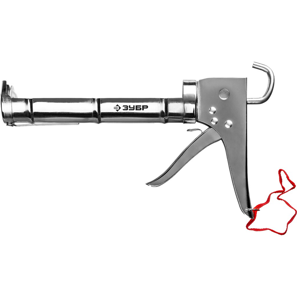 ЗУБР полукорпусной пистолет для герметика Профессионал, хромированный, 310 мл. от компании ТД МЕЛОЧевка (товары для дома от метизов до картриджей) - фото 1