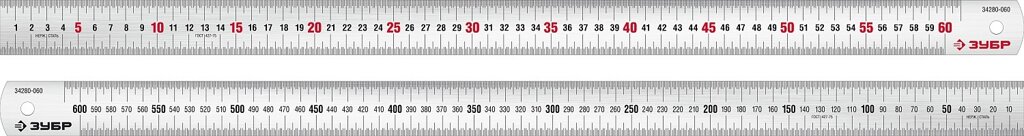 ЗУБР Про-60, длина 0.60 м, усиленная нержавеющая линейка, Профессионал (34280-060) от компании ТД МЕЛОЧевка (товары для дома от метизов до картриджей) - фото 1