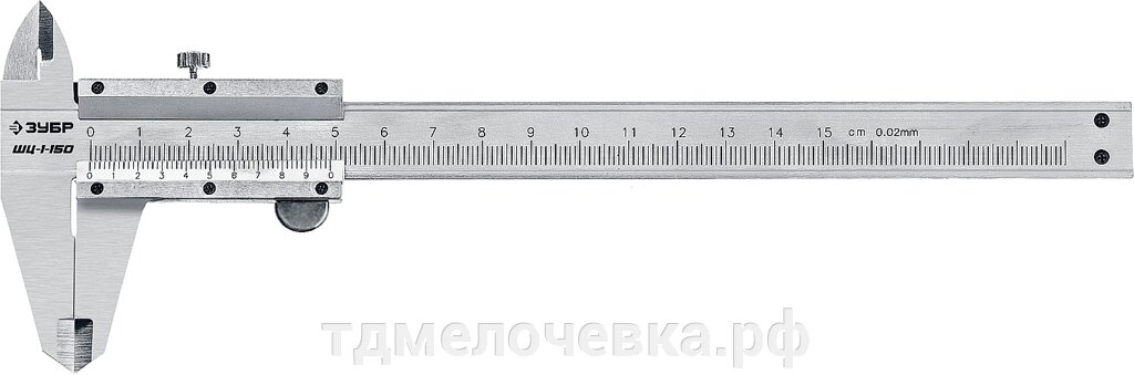 ЗУБР ШЦ-1-150, 150 мм, стальной штангенциркуль, Профессионал (34514-150) от компании ТД МЕЛОЧевка (товары для дома от метизов до картриджей) - фото 1