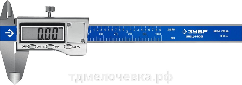 ЗУБР ШЦЦ-I-100-0.01, 100 мм, электронный штангенциркуль, Профессионал (34463-100) от компании ТД МЕЛОЧевка (товары для дома от метизов до картриджей) - фото 1