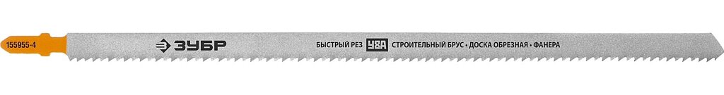 ЗУБР T225B, полотна для эл/лобзика, HCS сталь, по дереву, строит. брус, Т-хвостовик, шаг 3мм, 225мм, 2шт. от компании ТД МЕЛОЧевка (товары для дома от метизов до картриджей) - фото 1