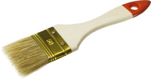 ЗУБР УНИВЕРСАЛ, 50 мм, 2″светлая натуральная щетина, деревянная ручка, плоская кисть (01099-050)