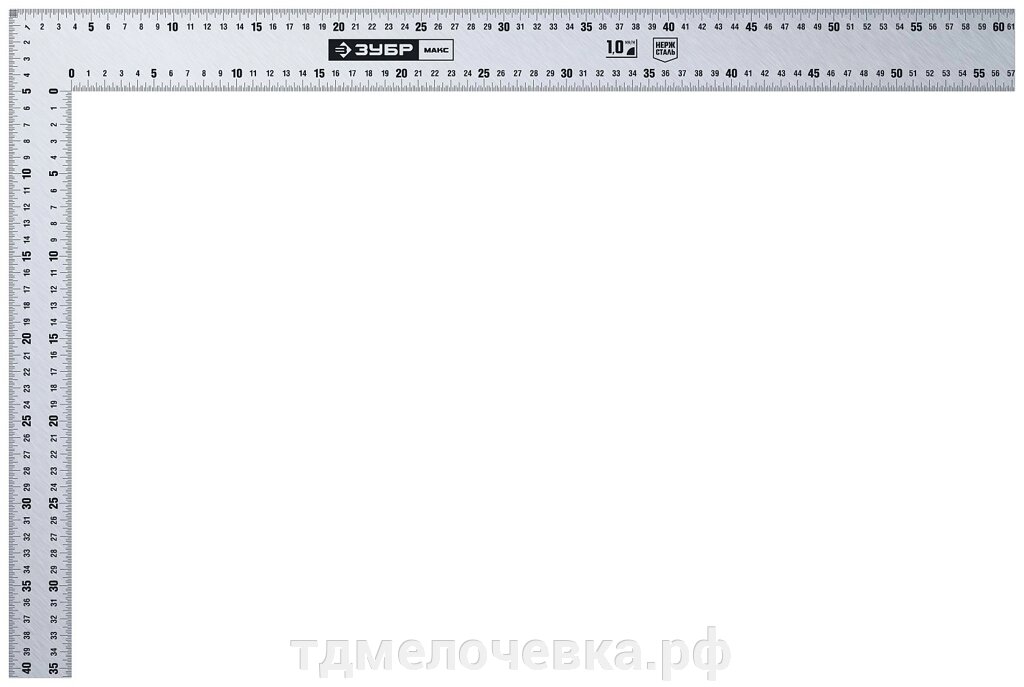 ЗУБР УПН-60, 600 х 400 мм, нержавеющий плотницкий угольник, Профессионал (3434-61) от компании ТД МЕЛОЧевка (товары для дома от метизов до картриджей) - фото 1