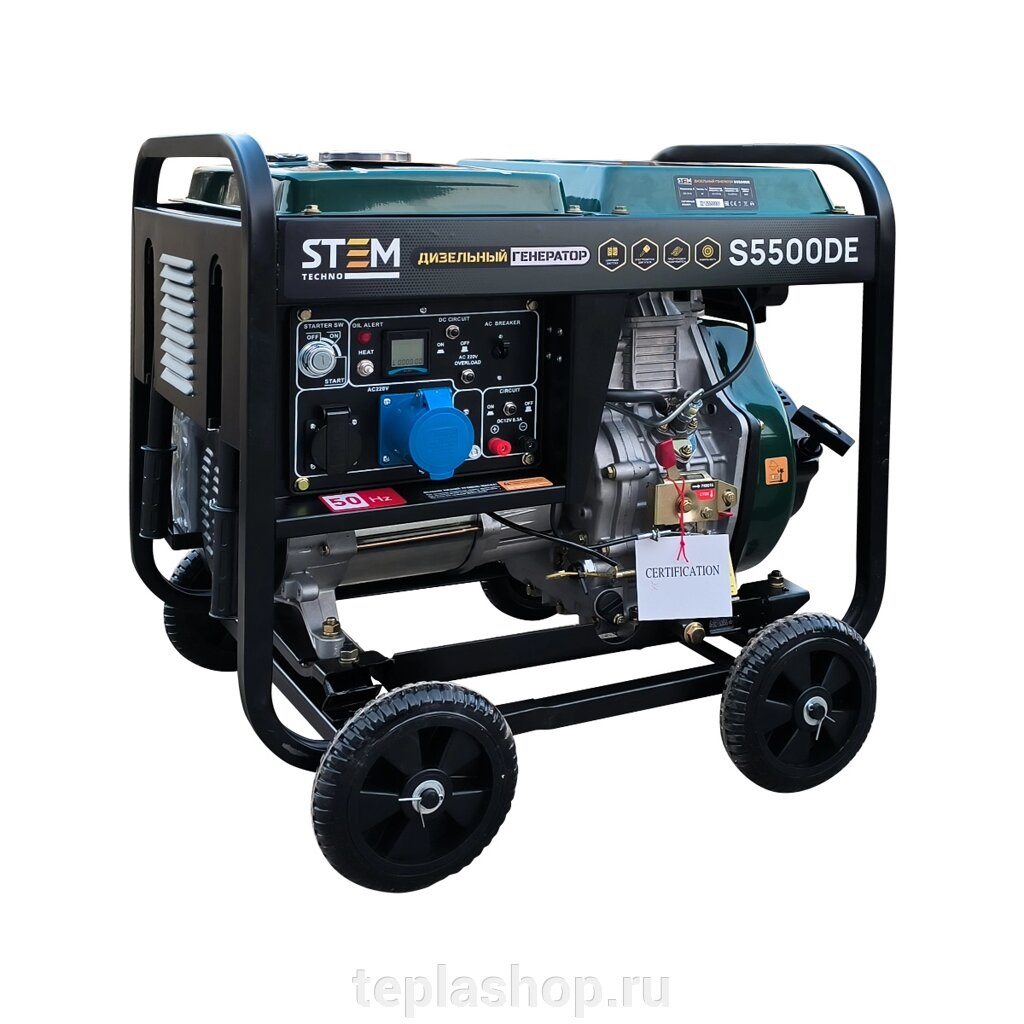 Генератор дизельный STEM Techno S5500DE (5.5 кВт, электростартер, дисплей, подогрев) от компании ООО "РВК" - фото 1