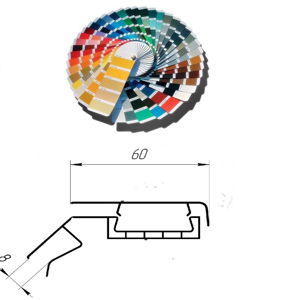 Наличник с крышкой 60 мм -3000 мм цветной от компании ООО "ПеноПласт" - фото 1