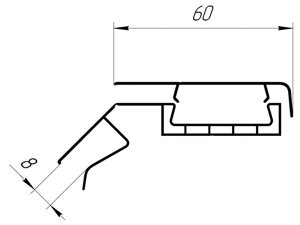 Наличник с крышкой 60 мм - 1000 мм