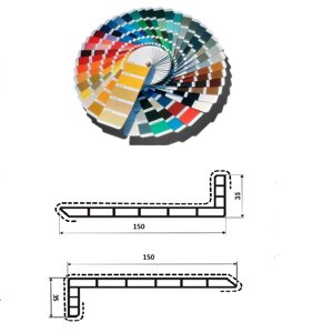Угол 150*35 *8 мм - 2250 мм цветной