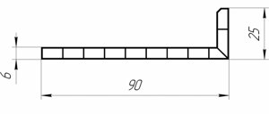 Угол 90*25*6 мм - 2500 мм