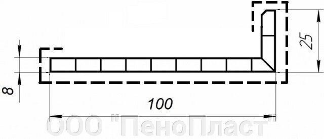 Угол 100*25  -6000 м. внешний угол ламинация ПРЕМИУМ от компании ООО "ПеноПласт" - фото 1