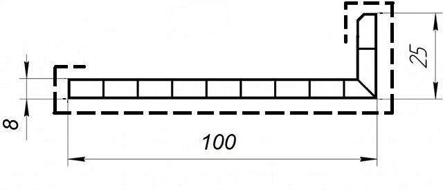 Угол 100*25  -6000 м. внешний угол ламинация СТАНДАРТ от компании ООО "ПеноПласт" - фото 1