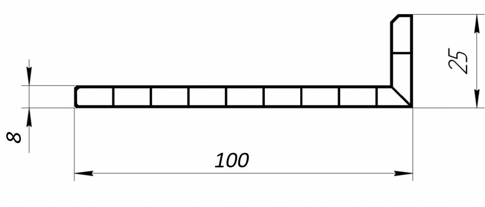 Угол 100*25*8 мм - 1750 мм от компании ООО "ПеноПласт" - фото 1