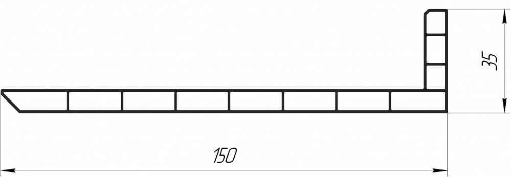 Угол 150*35*8 мм - 2000 мм от компании ООО "ПеноПласт" - фото 1