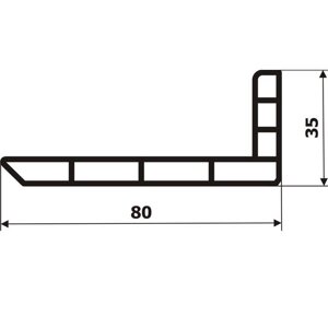 Угол 80*35*8 мм - 1750