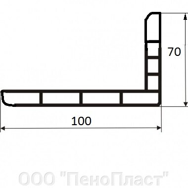 Уголок 100x70x8x90 - 1750 мм от компании ООО "ПеноПласт" - фото 1