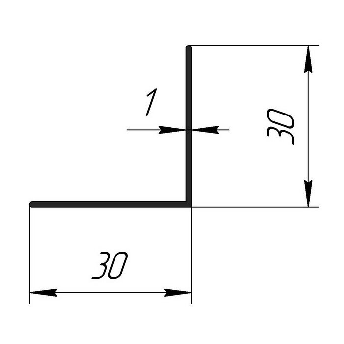 Уголок 30*30*1 - 1000 мм от компании ООО "ПеноПласт" - фото 1