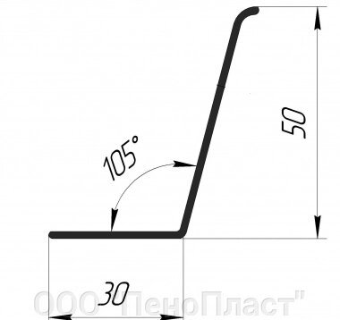 Уголок 50*30*2 - 1250 мм от компании ООО "ПеноПласт" - фото 1