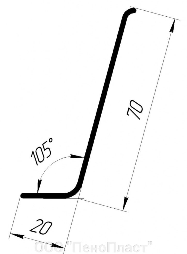 Уголок 70*20*2 - 6000 мм от компании ООО "ПеноПласт" - фото 1