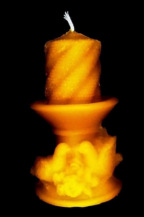 Церковная свеча ручной работы длина 90 мм от компании Восковые свечи Козельск - фото 1
