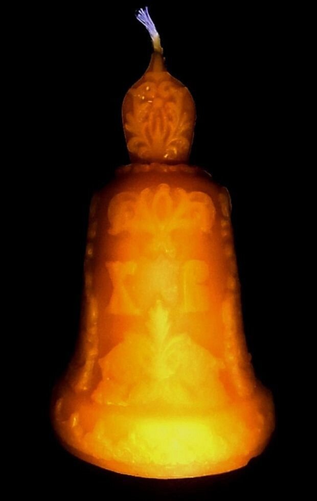 Церковная свечка ручной работы высота 110мм от компании Восковые свечи Козельск - фото 1
