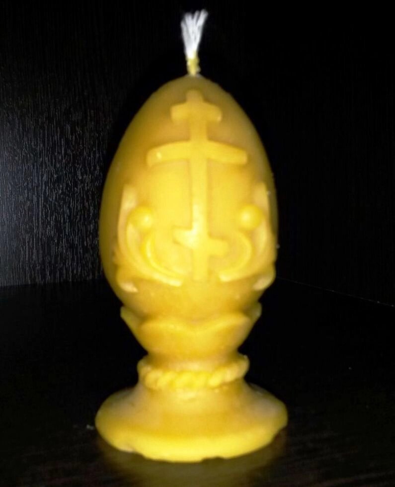 Свеча яйцо ручной работы от компании Восковые свечи Козельск - фото 1