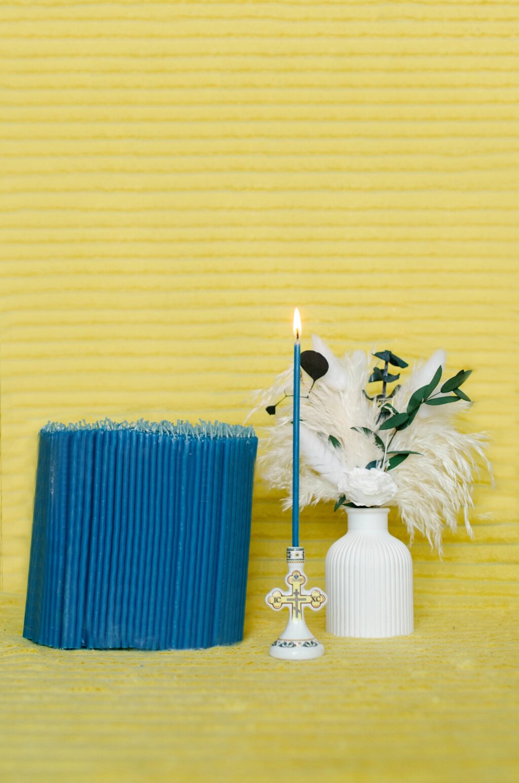 Свечи церковные восковые, синего цвета №140 2 кг от компании Восковые свечи Козельск - фото 1