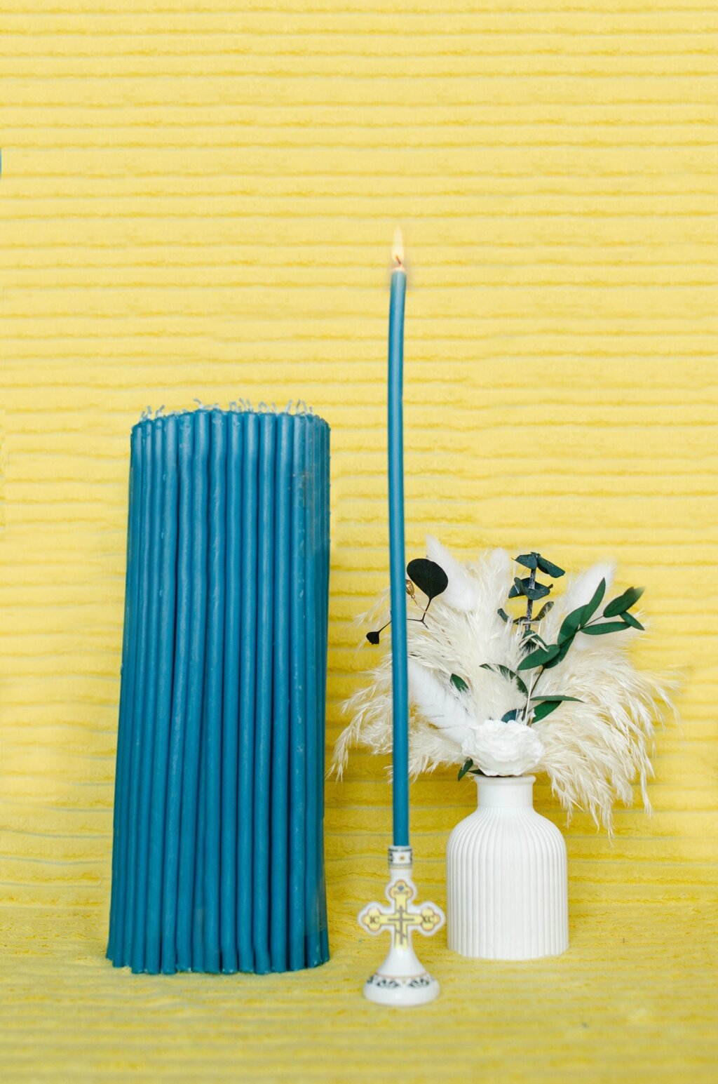 Свечи церковные восковые, синего цвета №30 2кг от компании Восковые свечи Козельск - фото 1