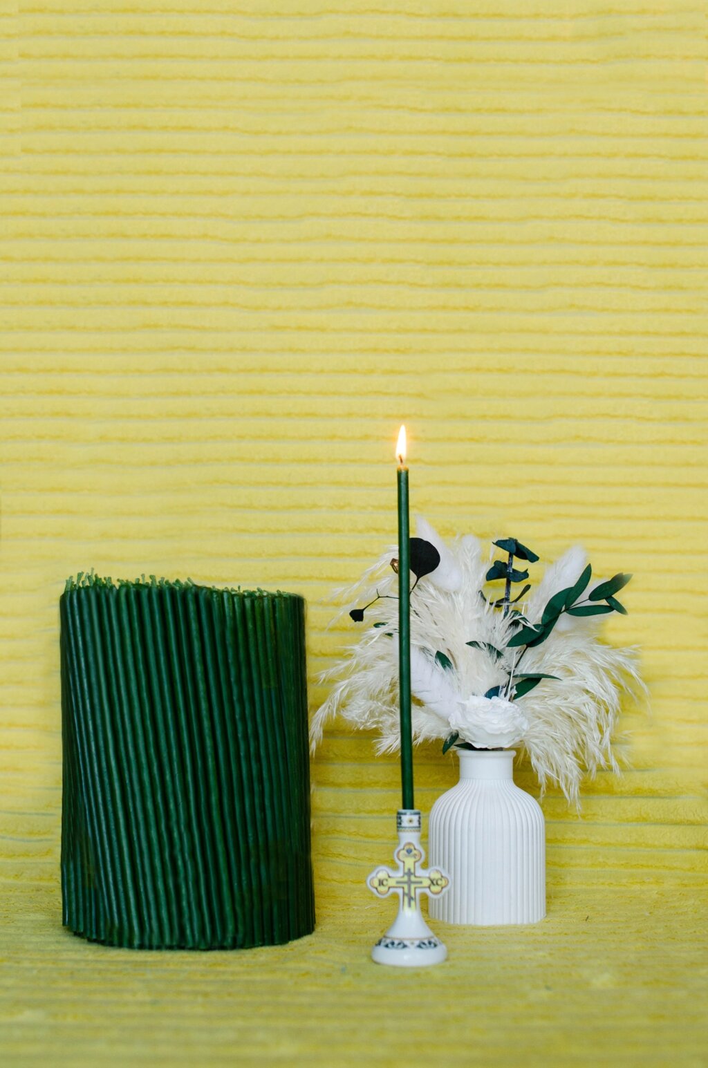 Свечи церковные восковые, зелёного цвета №80 2 кг от компании Восковые свечи Козельск - фото 1