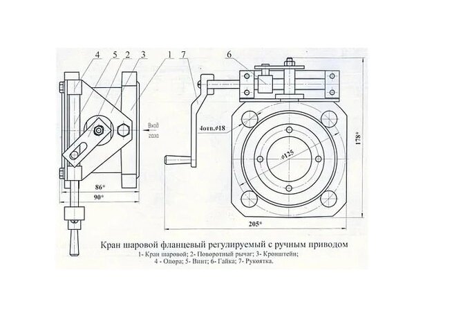 КШ-50/16 Кран шаровый газовый с мех. приводом купить в Саратове по цене ...