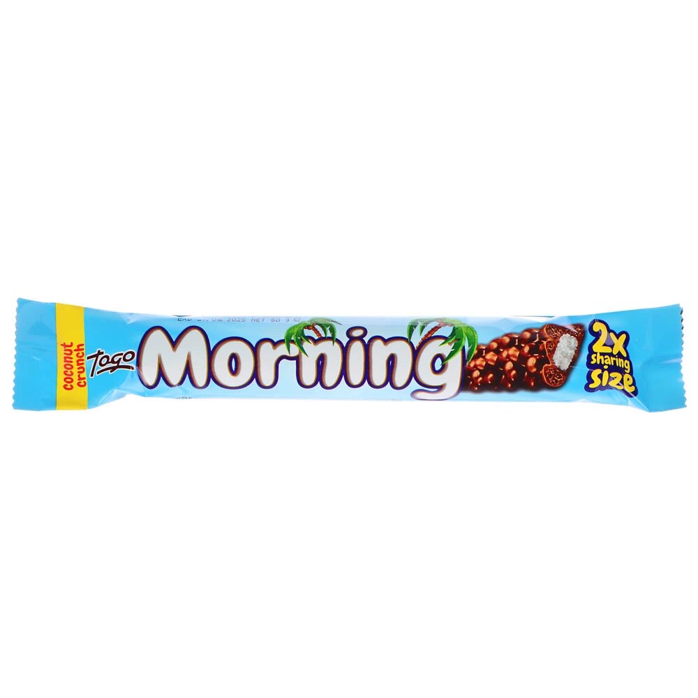 Батончик "Morning" с кокосом, покрытый молочным шоколадом с воздушными злаками 50 г. от компании ООО "Барс" - фото 1