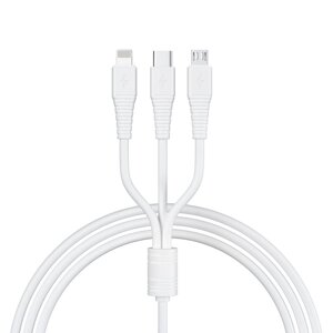 BY Кабель для зарядки 3 в 1 Классика iP/Micro USB/Type-C, 1м, 3A, черный