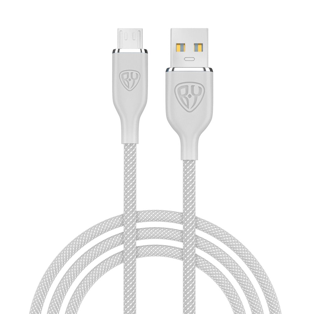 BY Кабель для зарядки Elite Micro USB, 3А, 1м, Быстрая зарядка QC3.0, 100см, серый от компании ООО "Барс" - фото 1