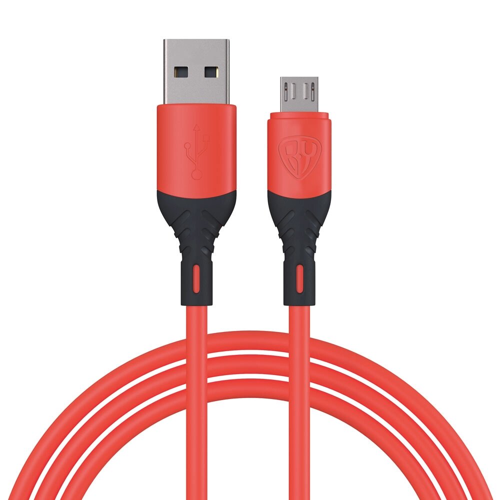 BY Кабель для зарядки Карнавал Micro USB, 1м, 2,4А, красный от компании ООО "Барс" - фото 1