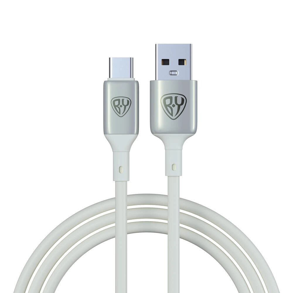 BY Кабель для зарядки Space Cable Pro Type-C, 1м, Быстрая зарядка QC3.0, штекер металл, белый от компании ООО "Барс" - фото 1