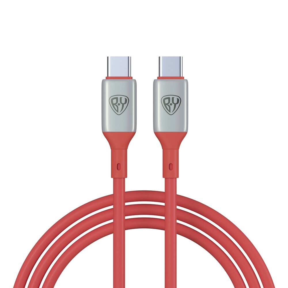 BY Кабель для зарядки Space Cable Pro Type-C - Type-C, 1м, 5А, Быстрая зарядка, штекер металл, крас. от компании ООО "Барс" - фото 1