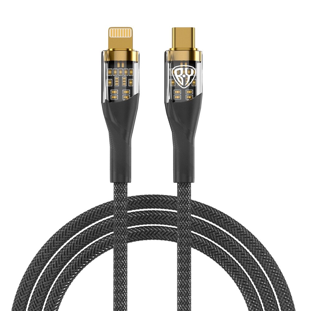 BY Кабель для зарядки Space Cable Techno Type-C-iP, 1 м, 2.4А, Быстрая зарядка 22W, черный от компании ООО "Барс" - фото 1