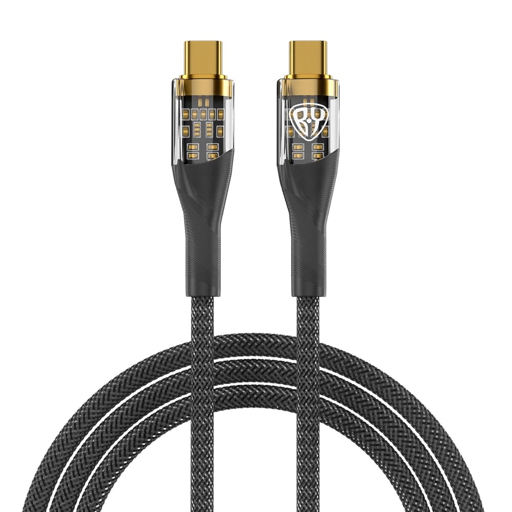 BY Кабель для зарядки Space Cable Techno Type-C-Type-C, 1 м, 5А, Быстрая зарядка, PD 65W, черный от компании ООО "Барс" - фото 1