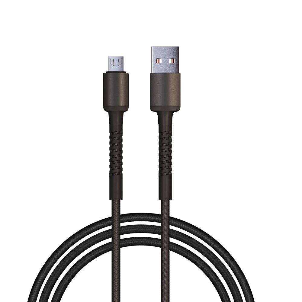 BY Кабель для зарядки XXL Micro USB, 2 м, 3А, Быстрая зарядка QC3.0, черный от компании ООО "Барс" - фото 1